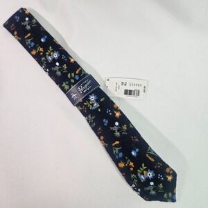New Penguin by Munsingwear Tie Men Floral Navy Blue 2.25"x 59"